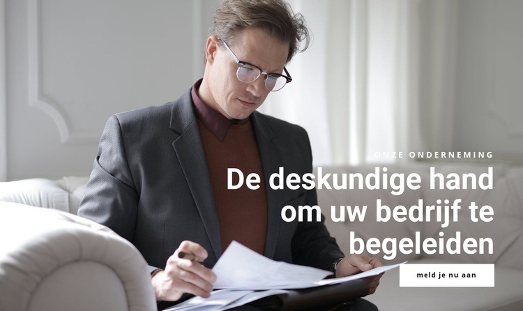 De deskundige hand Sjabloon voor één pagina