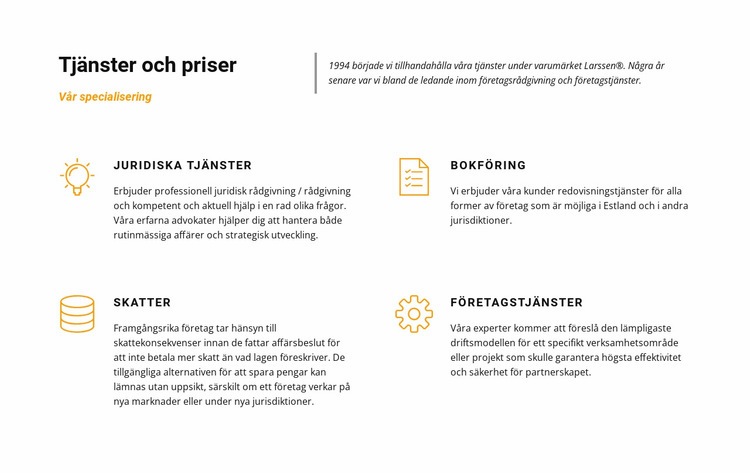 Advokatföretag HTML-mall
