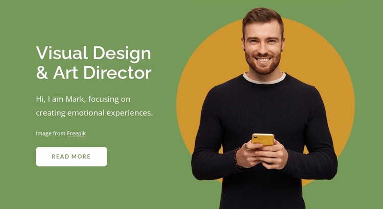 Visual design and art director Landing Page