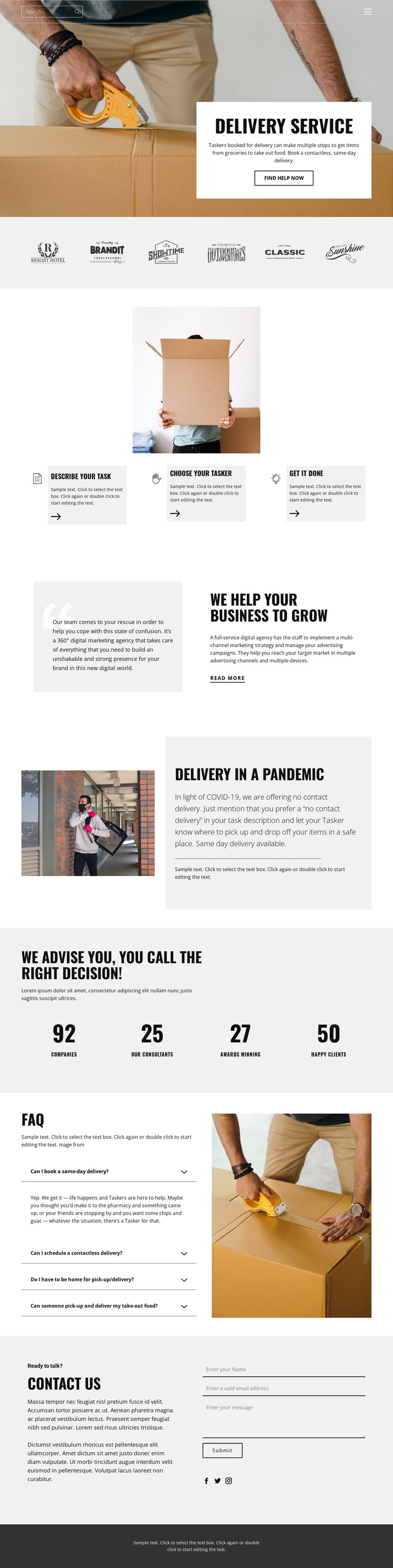 Fast and high quality delivery HTML Template