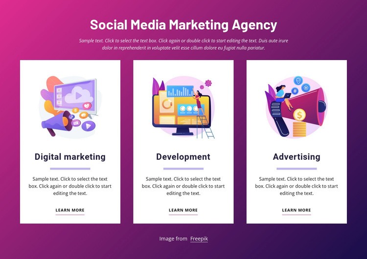 Marketingová agentura sociálních médií Html Website Builder