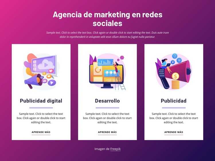 Agencia de marketing en redes sociales Creador de sitios web HTML