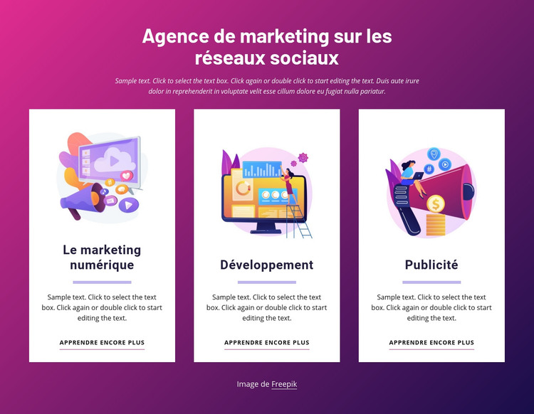 Agence de marketing sur les réseaux sociaux Modèle HTML