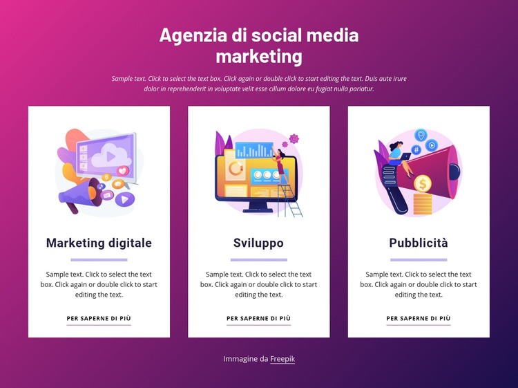 Agenzia di social media marketing Mockup del sito web