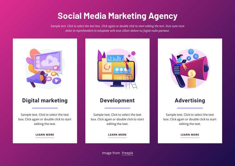 Social media marketing agency One Page Template