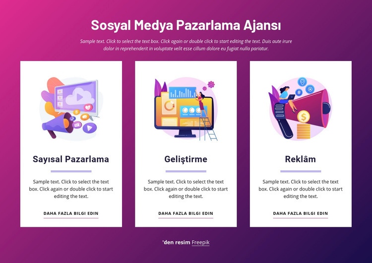 Sosyal medya pazarlama ajansı Web Sitesi Mockup'ı