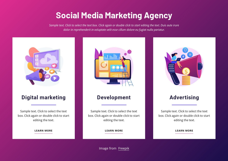 Social media marketing agency Website Builder Software
