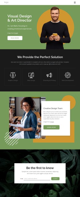 Visual Designers Landing Page