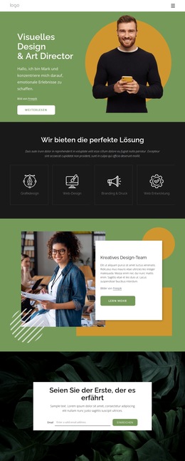 Visuelle Designer - Mobile Website-Vorlage