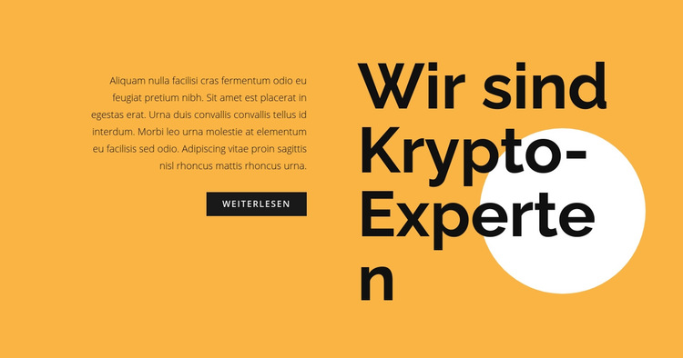 Kryptowährungs-Beratungstext Website-Vorlage