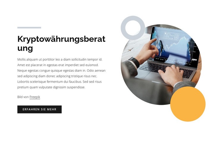 Kryptowährungsberatung Landing Page