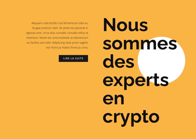 Texte de consultation de crypto-monnaie Créateur de site Web HTML