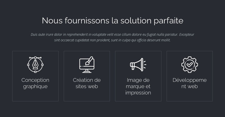 Des solutions Web parfaites Modèle HTML