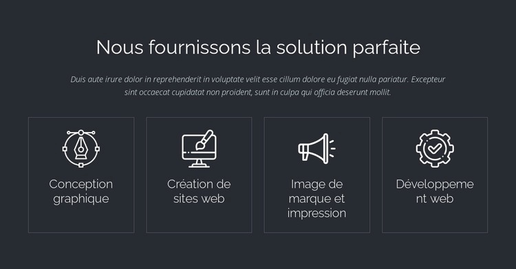 Des solutions Web parfaites Page de destination