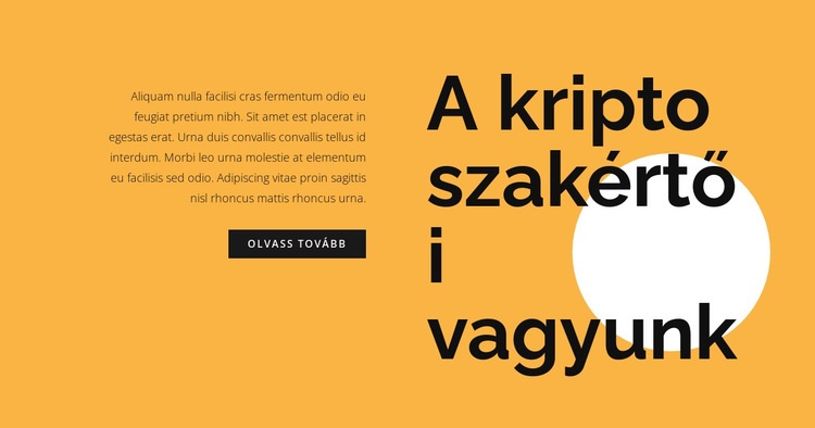 Kriptovaluta tanácsadó szöveg HTML Sablon