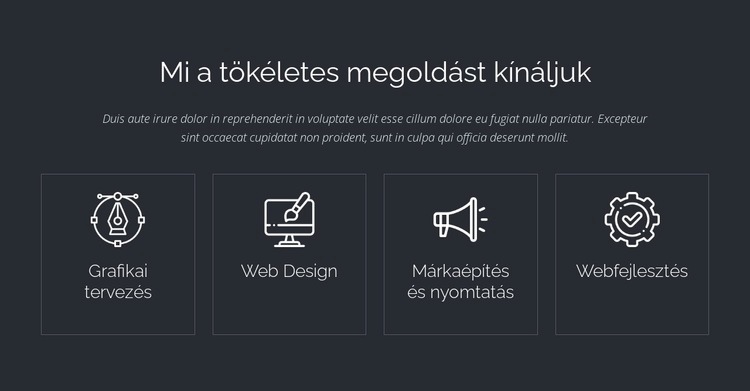 Tökéletes webes megoldások Sablon