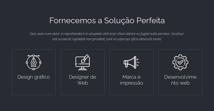 Soluções web perfeitas Design do site