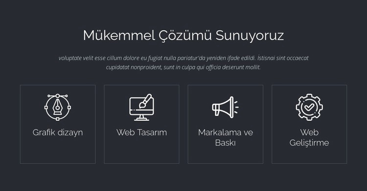 Mükemmel web çözümleri Bir Sayfa Şablonu