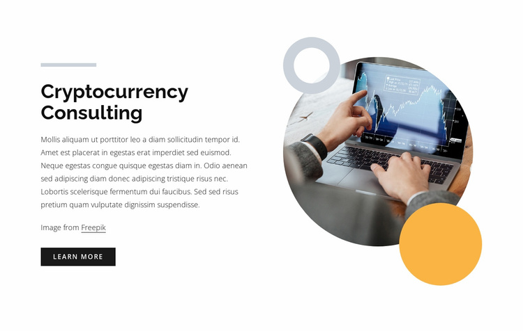 Cryptocurrency consulting Landing Page