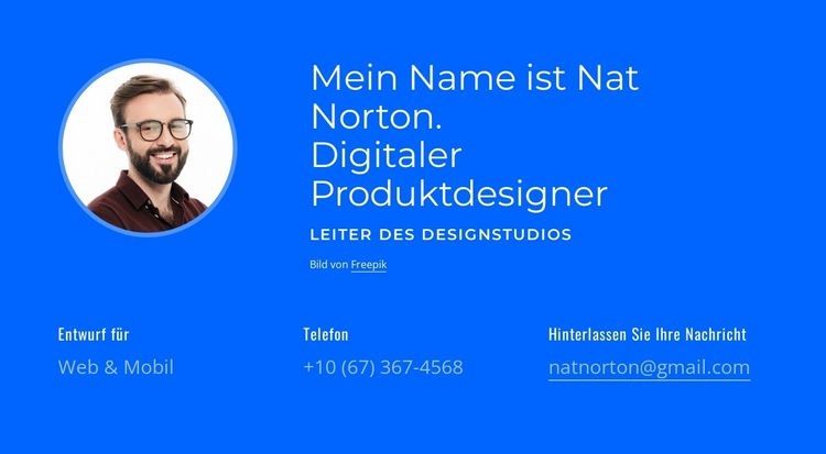 Digitaler Produktdesigner Landing Page