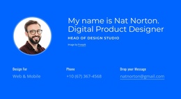 Digital Product Designer - HTML Website Layout