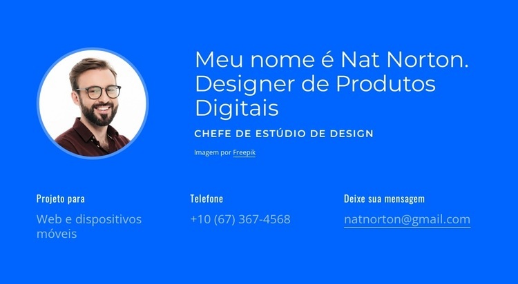 Designer de produtos digitais Design do site