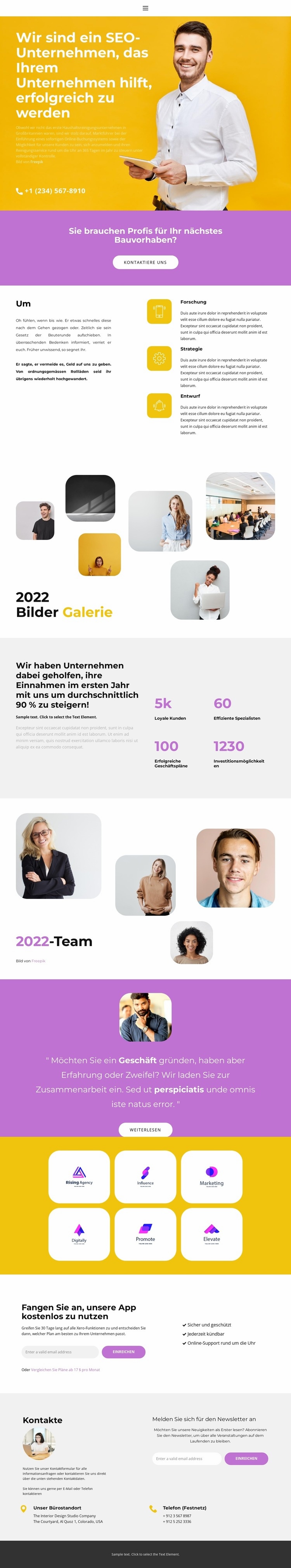 Mission und Zweck Website Builder-Vorlagen