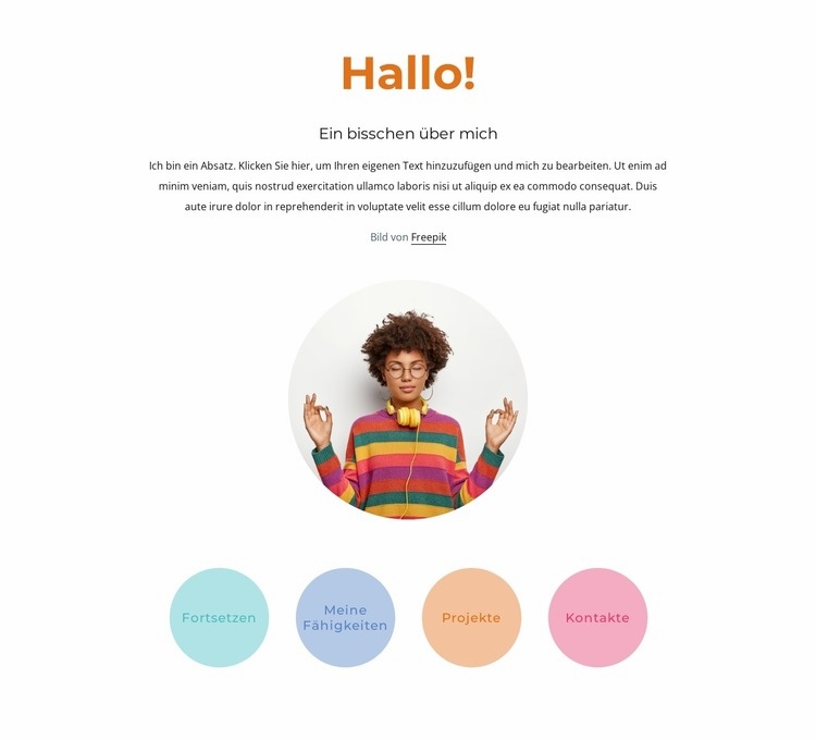 Hallo Block mit Hyperlinks Website design
