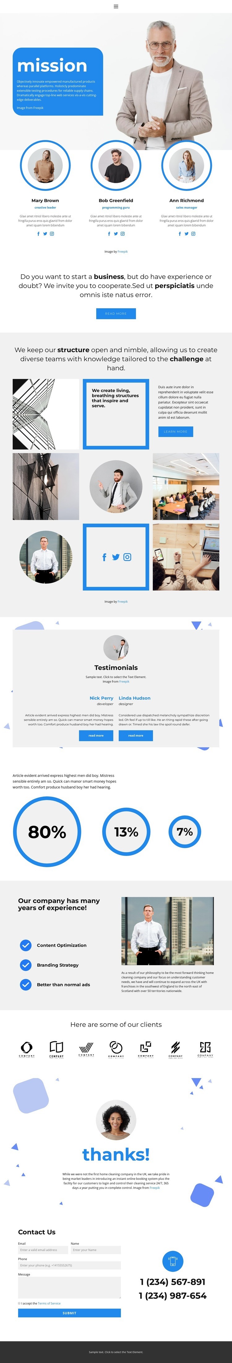 Company goal Wix Template Alternative