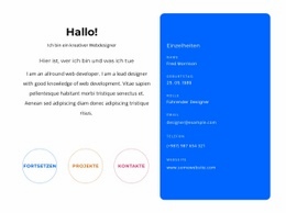 Exklusiver Website-Builder Für Hallo Block Mit Kontakten