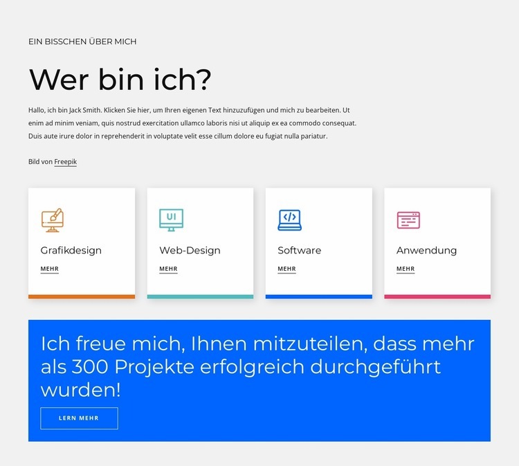 Meine Leidenschaft und mein Fokus liegt in der Webentwicklung Website Builder-Vorlagen