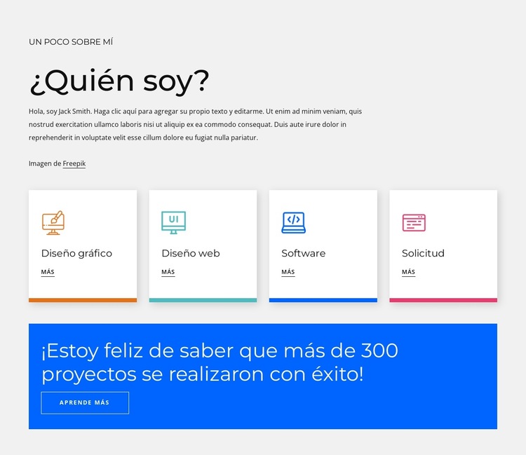 Mi pasión y enfoque es el desarrollo web. Plantilla de sitio web