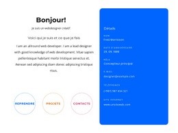 Conception De Site Web Pour Bonjour Bloc Avec Contacts