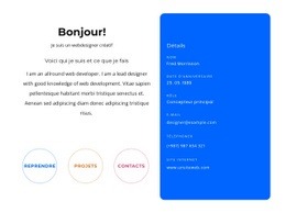 Créateur De Site Web Exclusif Pour Bonjour Bloc Avec Contacts