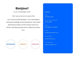 Modèle De Conception Pour Bonjour Bloc Avec Contacts