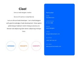 Ciao Blocco Con I Contatti - Modello Di Mockup Del Sito Web