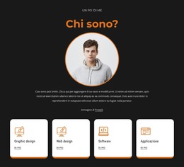 Chi Sono Blocco Con Icone - Modello Bootstrap