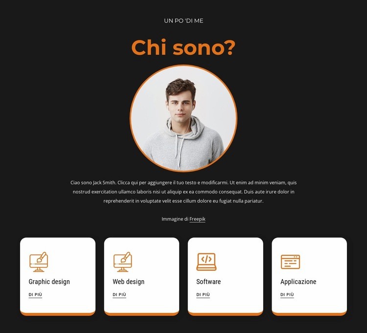 Chi sono blocco con icone Modello