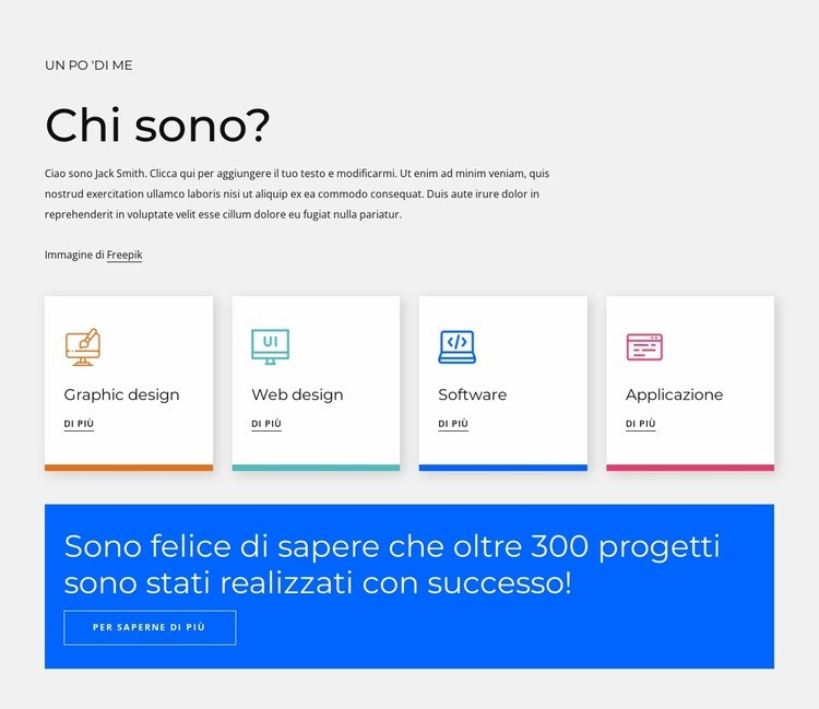 La mia passione e il mio obiettivo è lo sviluppo web Modello