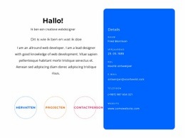 Exclusieve Websitebouwer Voor Hallo Blok Met Contacten