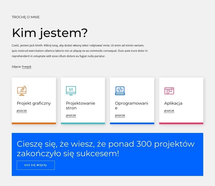 Moją pasją i skupieniem jest tworzenie stron internetowych Kreator witryn internetowych HTML