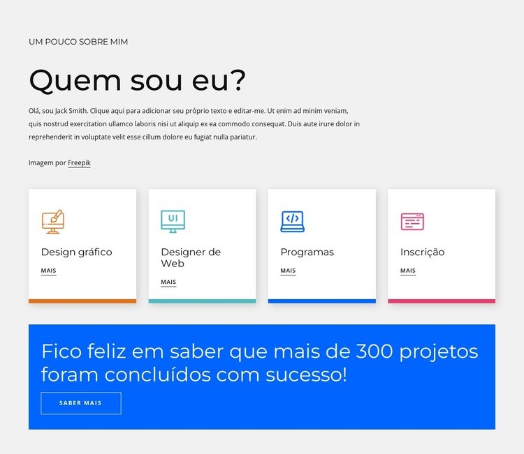 Minha paixão e foco é desenvolvimento web Modelos de construtor de sites