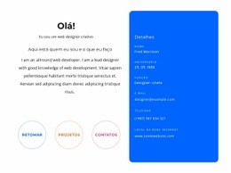 Modelo On-Line Gratuito Para Olá Bloco Com Contatos