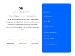 CSS Grátis Para Olá Bloco Com Contatos