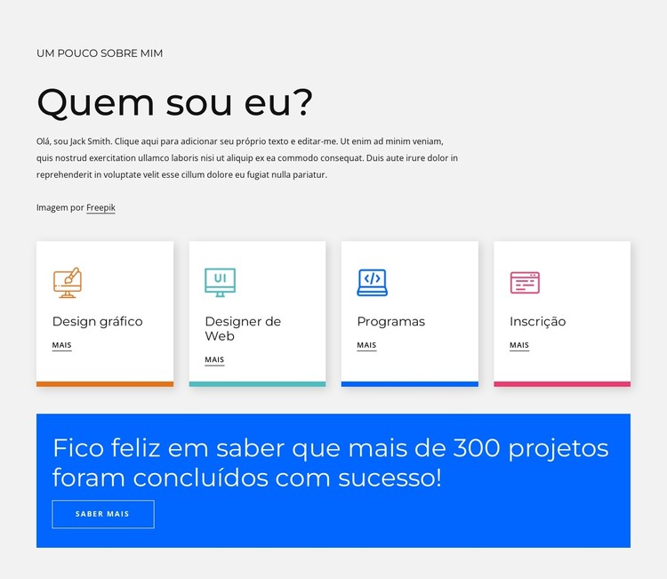 Minha paixão e foco é desenvolvimento web Template CSS