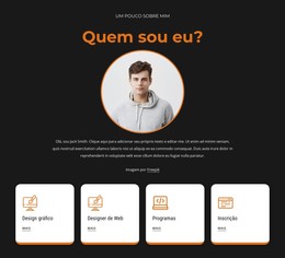 Sobre Mim Bloco Com Ícones - Modelo De Inicialização