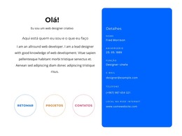 Modelo De Design Para Olá Bloco Com Contatos