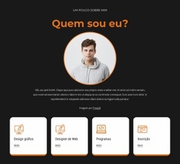 Sobre Mim Bloco Com Ícones - Variações De Layout