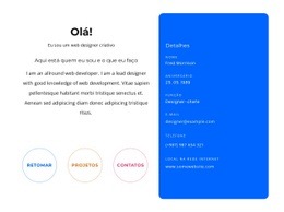 Modelo HTML5 Impressionante Para Olá Bloco Com Contatos