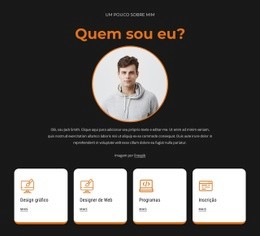 Sobre Mim Bloco Com Ícones - Página De Destino Para Celular